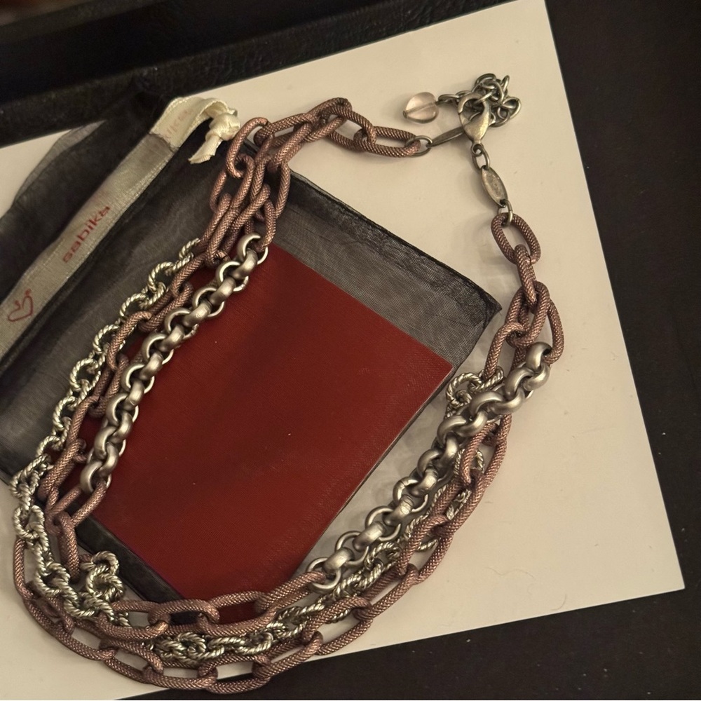Sabika silver, rose gold and brown/bronze tones  Necklace